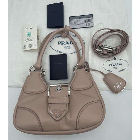 $2950 NEW PRADA MOON NAPPA LEATHER RE-EDITION 2002 MINI SHOULDER BAG PURSE - Picture 3 of 16
